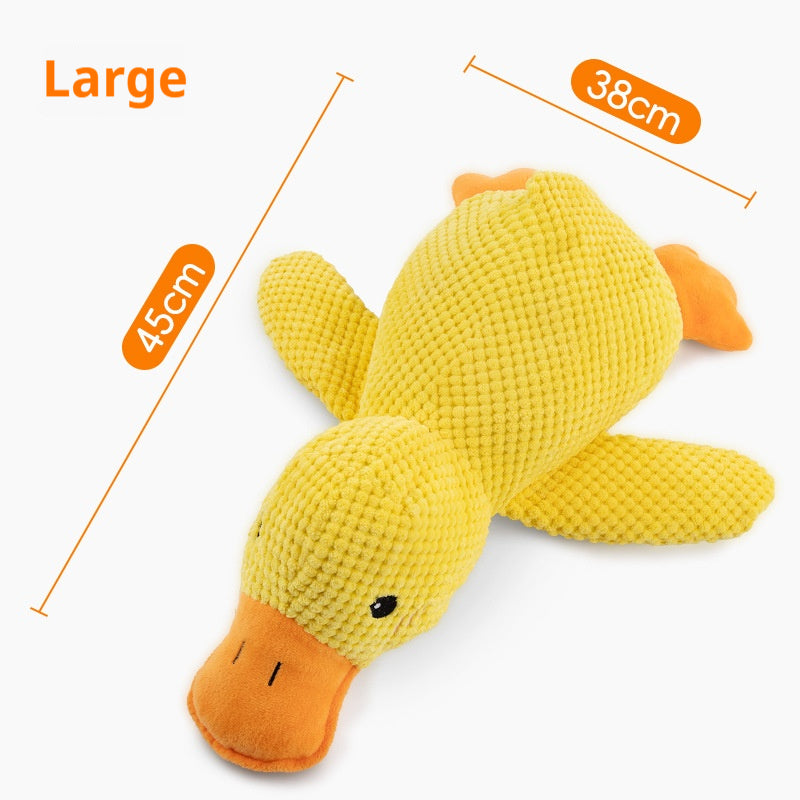 Calming Squeaky Duck Plush Toy for Dogs – Soft Chew & Teeth Cleaning