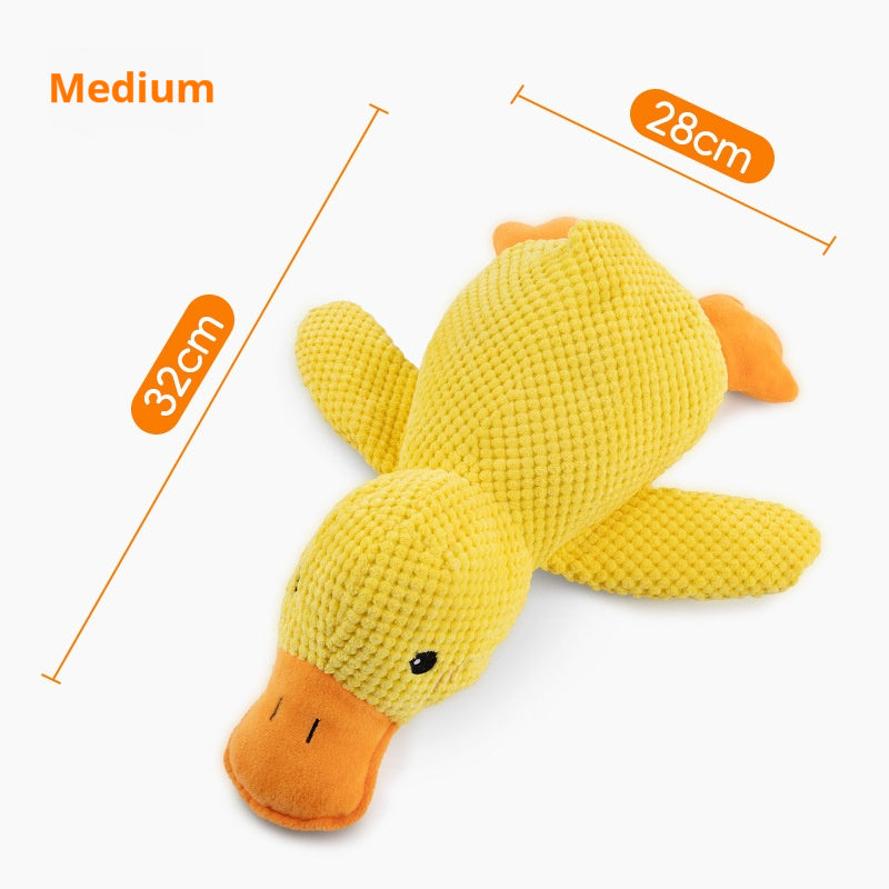 Calming Squeaky Duck Plush Toy for Dogs – Soft Chew & Teeth Cleaning