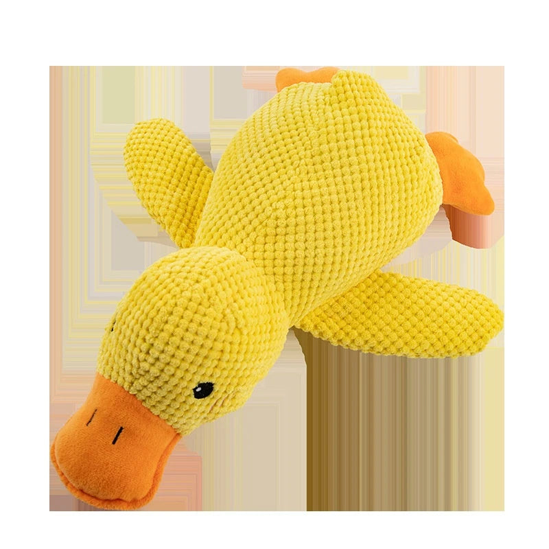 Calming Squeaky Duck Plush Toy for Dogs – Soft Chew & Teeth Cleaning